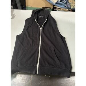 21 Men Black M Sleeveless Hoodie